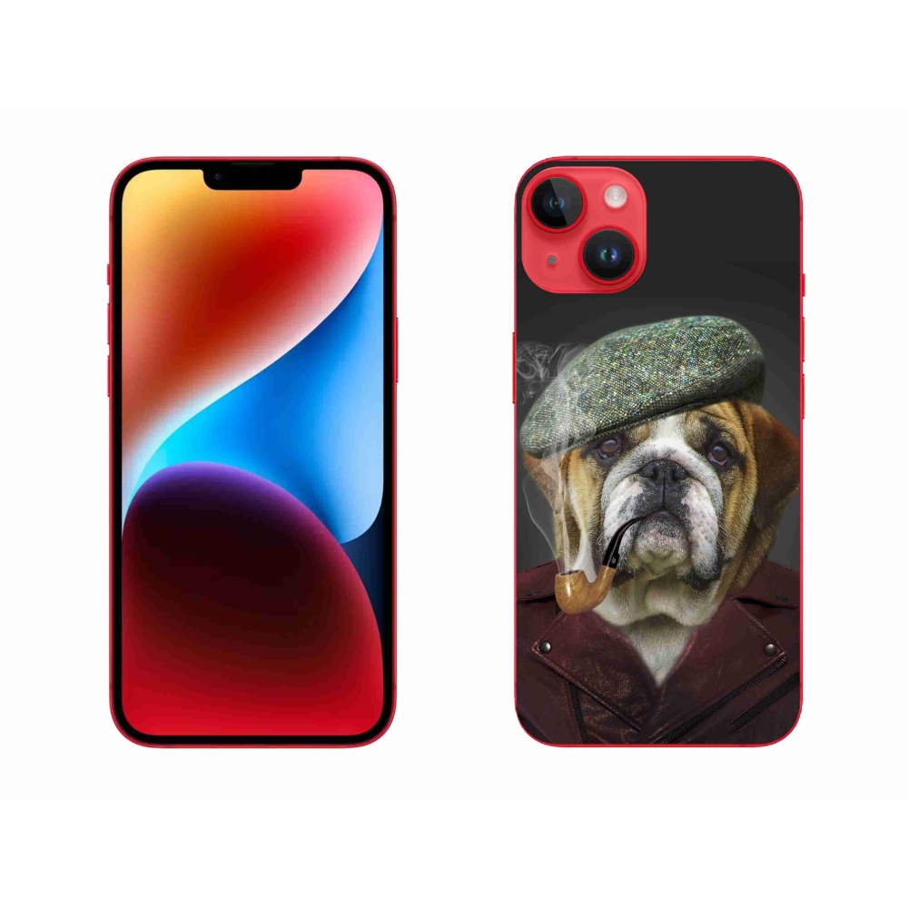 Gelový kryt mmCase na iPhone 14 Plus - pes s fajfkou