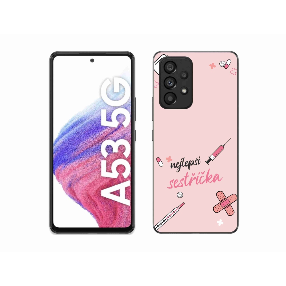 Gelový kryt mmCase na Samsung Galaxy A53 5G - nejlepší sestřička růžové pozadí