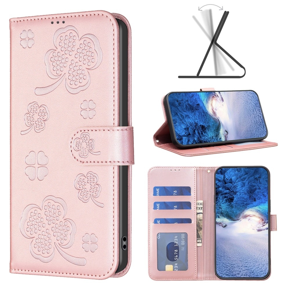 Clover knížkové pouzdro na Honor Magic 6 Lite 5G - růžovozlaté