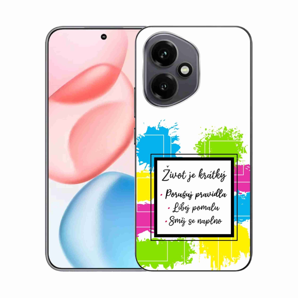 Gelový kryt mmCase na Honor 400 - citát 5 bílé pozadí