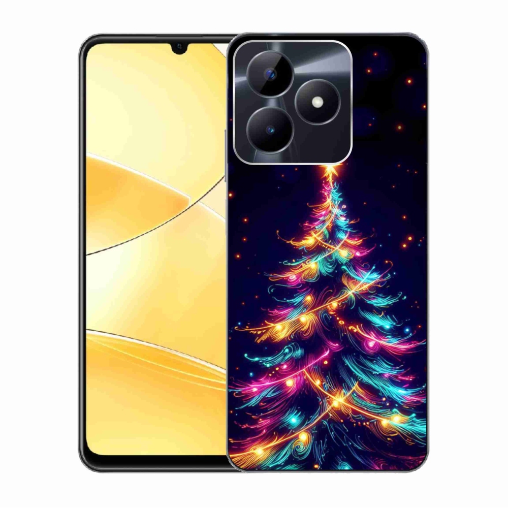 Gelový kryt mmCase na Realme C51/C53 - neonový vánoční stromek