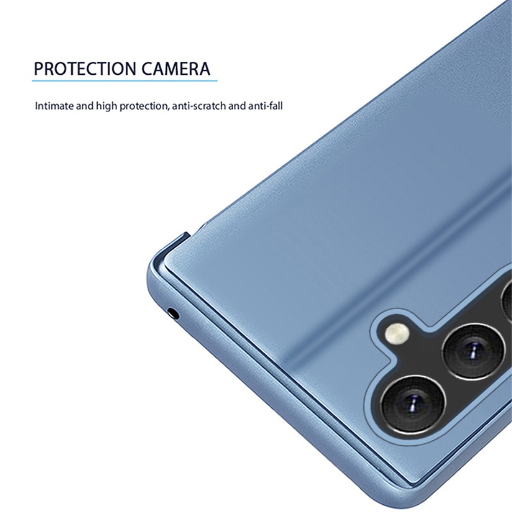 Clear zavírací kryt s matným předkem na Samsung Galaxy A05s - modrý