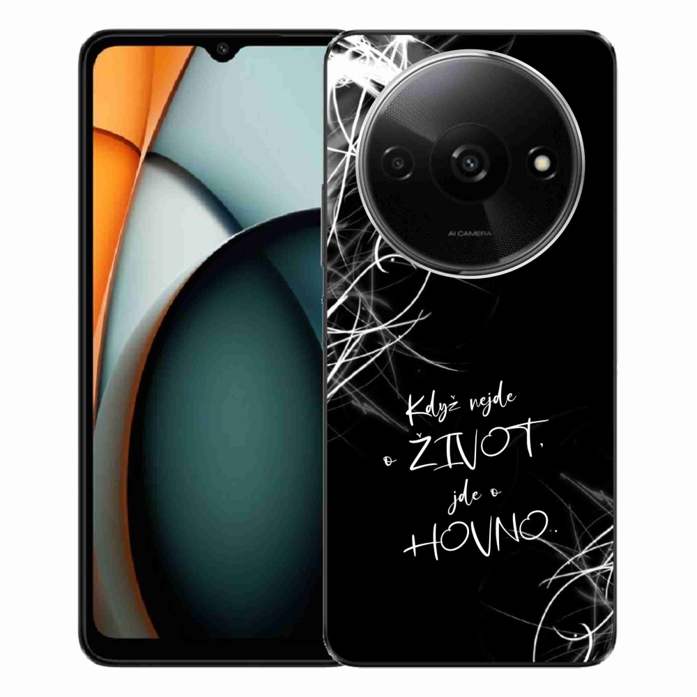 Gelový kryt mmCase na Xiaomi Redmi A3  - vtipný text 16 černé pozadí