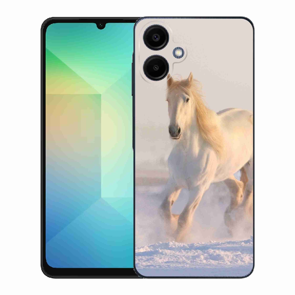 Gelový kryt mmCase na Samsung Galaxy A06 4G - kůň ve sněhu