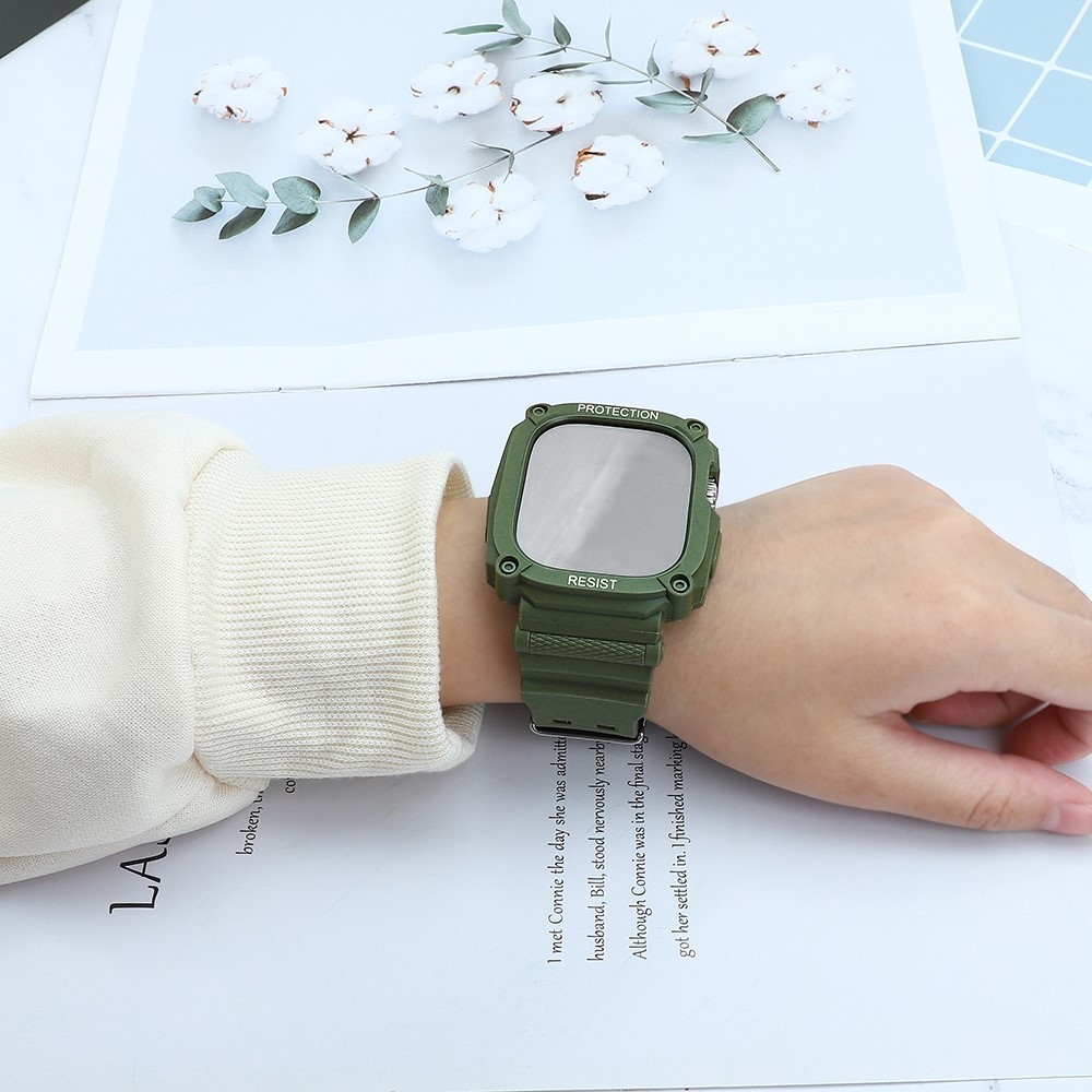 Integral ochranné silikonové pouzdro s řemínkem na Apple Watch Ultra 49mm - zelené