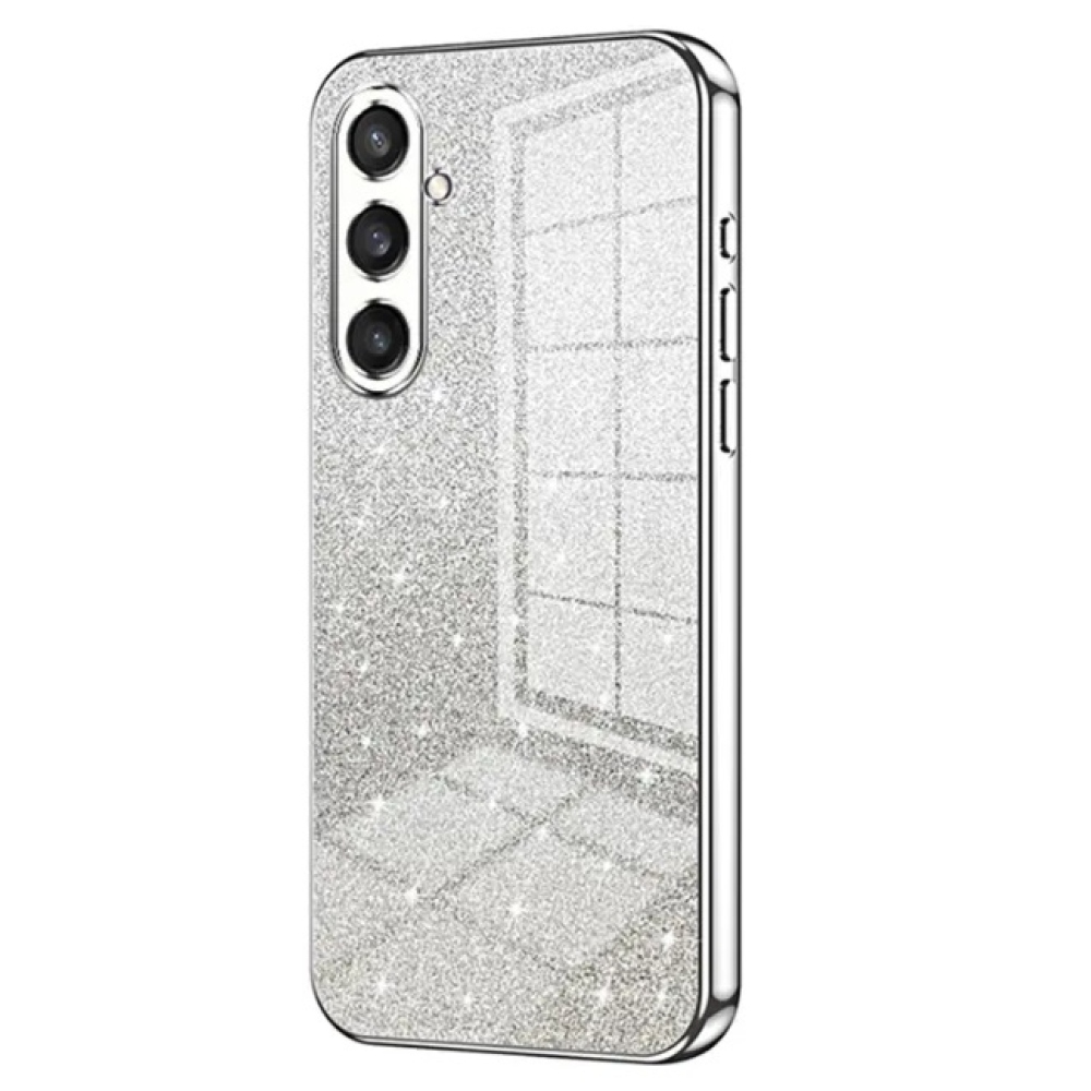 Cut gelový třpytivý obal na Samsung Galaxy S23 FE - stříbrný
