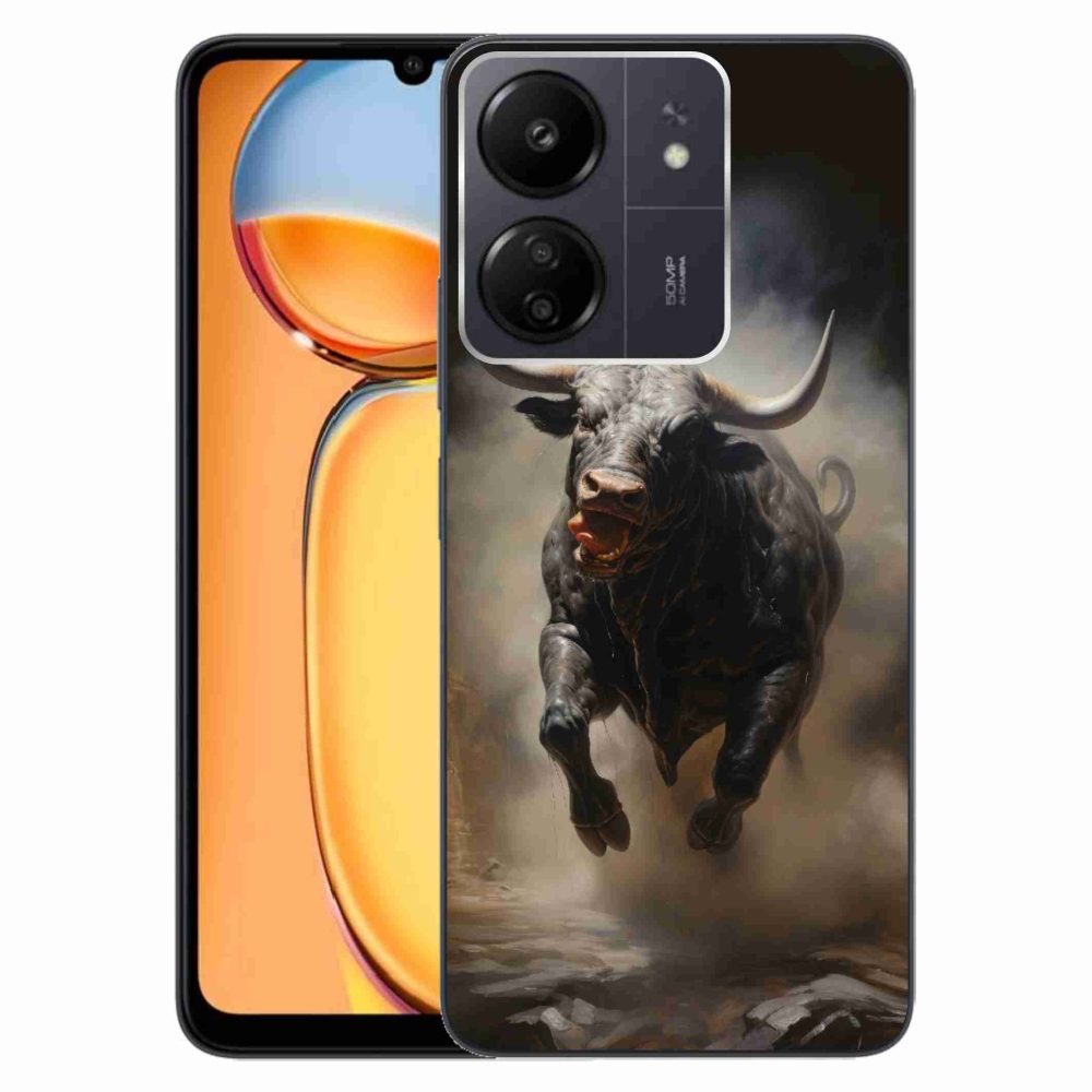 Gelový kryt mmCase na Xiaomi Poco C65/Redmi 13C - rozzuřený býk