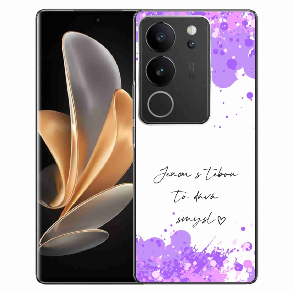 Gelový kryt mmCase na Vivo V29 5G - zamilovaný text bílé pozadí