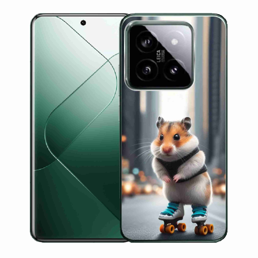 Gelový kryt mmCase na Xiaomi 14 - křeček na bruslích