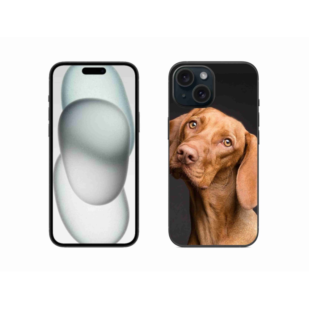 Gelový obal mmCase na iPhone 15 - maďarský ohař