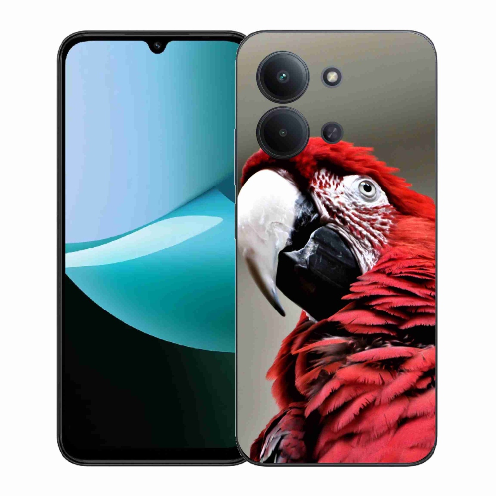 Gelový kryt mmCase na Xiaomi Redmi 15C 4G (171mm)/Poco C85 4G (171mm) - papoušek ara červený