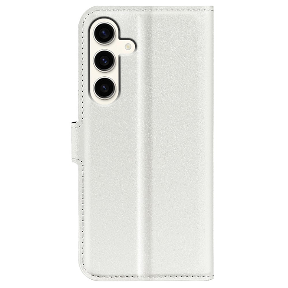 Litchi knížkové pouzdro na Samsung Galaxy S24+ - bílé