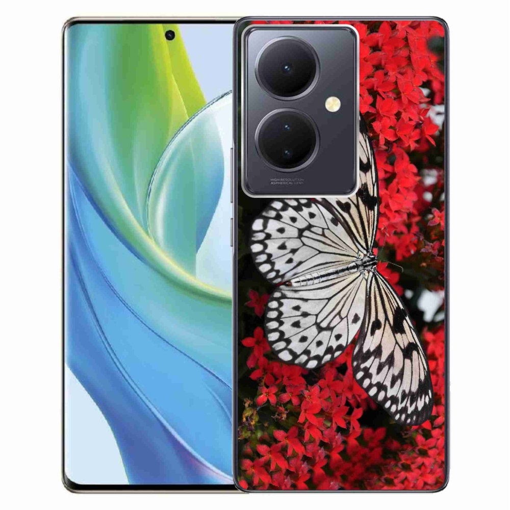 Gelový kryt mmCase na Vivo V29 Lite 5G - černobílý motýl 1