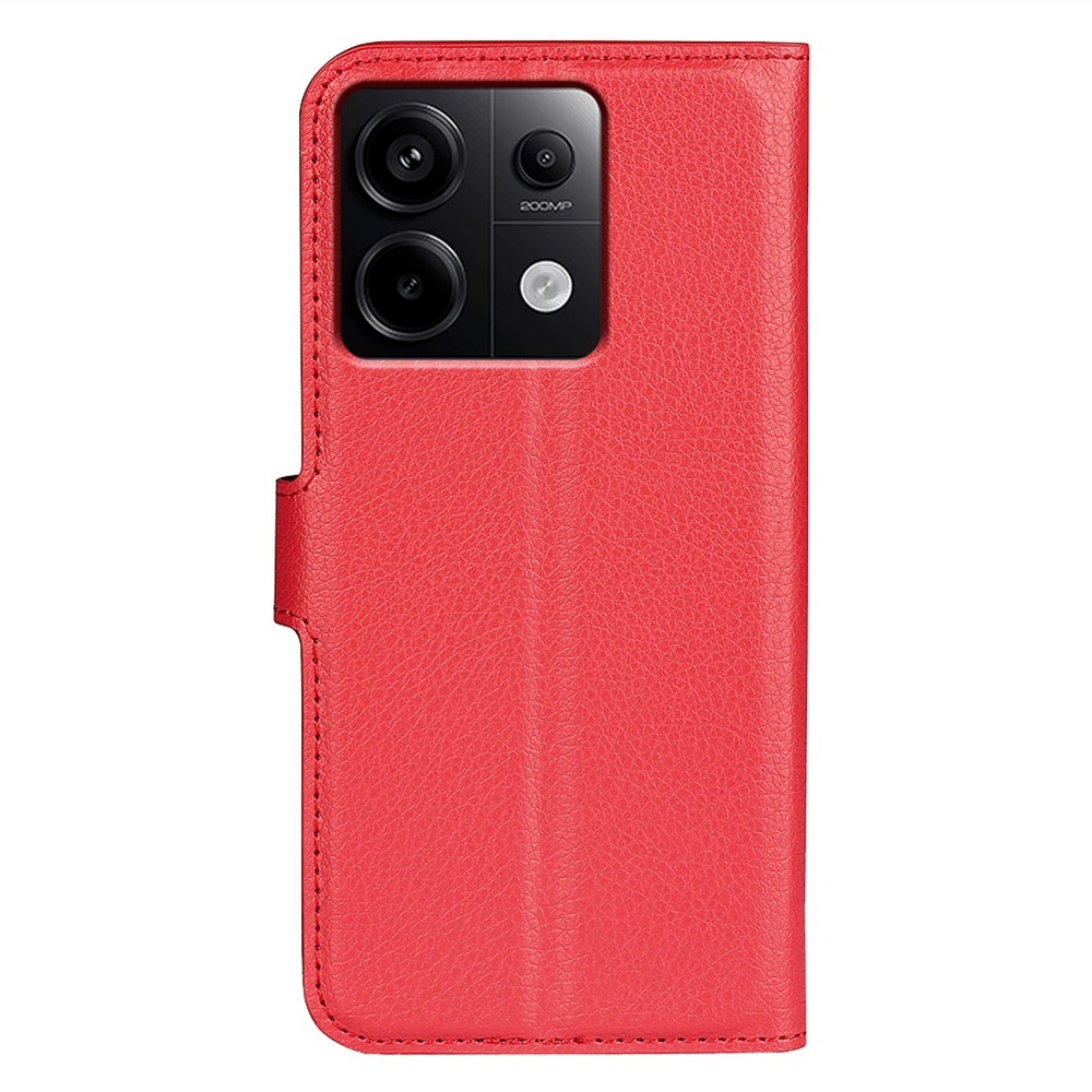 Litchi knížkové pouzdro na Xiaomi Redmi Note 13 Pro 5G/Poco X6 5G - červené