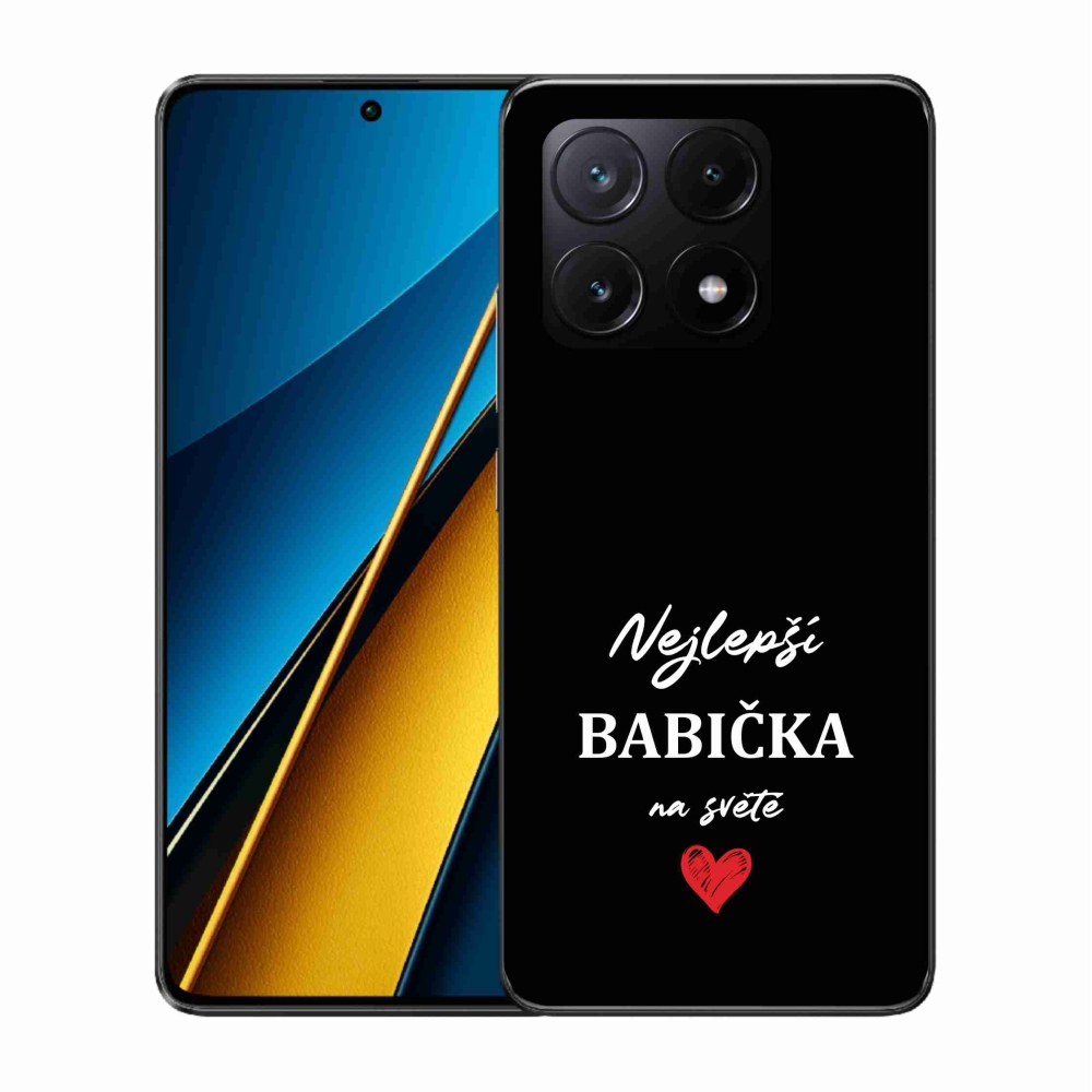 Gelový kryt mmCase na Xiaomi Poco X6 Pro 5G - nejlepší babička 1 černé pozadí