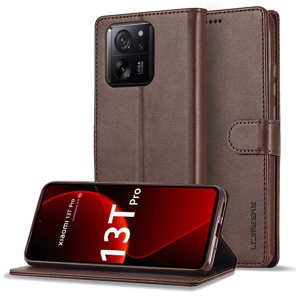 IMEEKE knížkové pouzdro na Xiaomi 13T/13T Pro - hnědé
