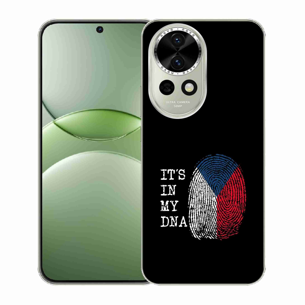 Gelový kryt mmCase na Huawei Nova 13 5G - vlajka otisk prstu černé pozadí