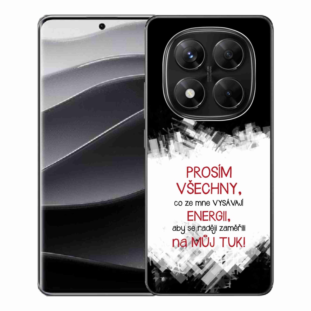 Gelový kryt mmCase na Xiaomi Redmi Note 14 Pro 5G/Poco X7 5G - vtipný text 1 červený