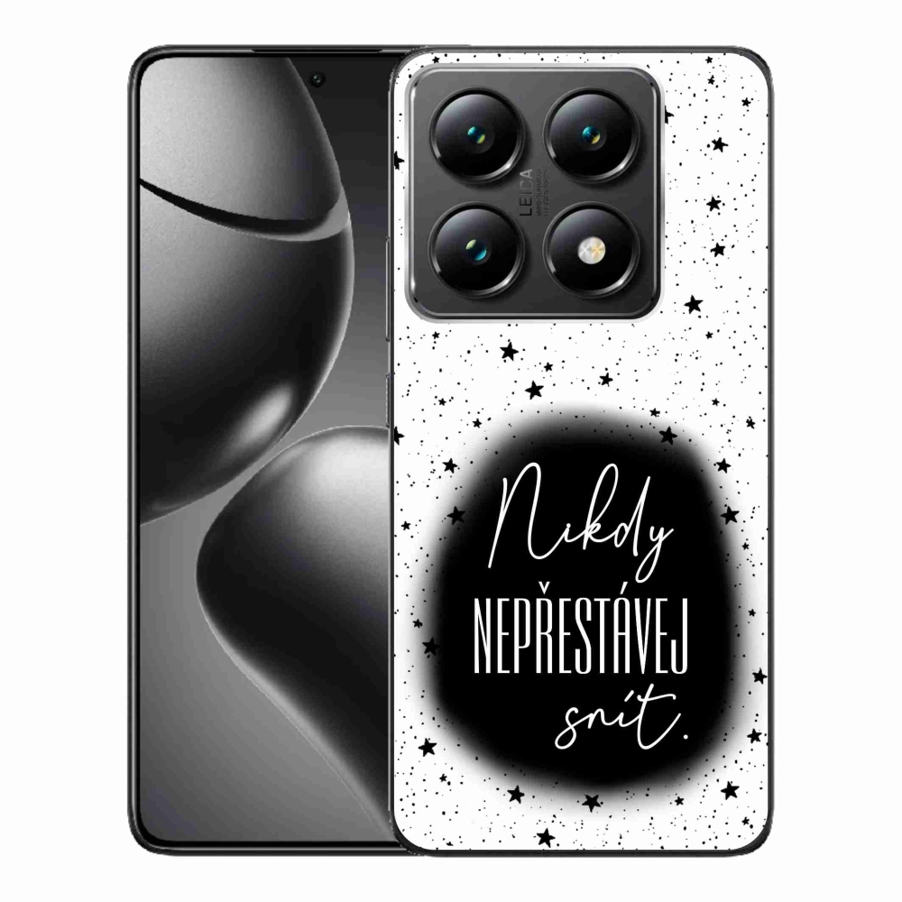 Gelový kryt mmCase na Xiaomi 14T Pro - citát 1 černobílé pozadí