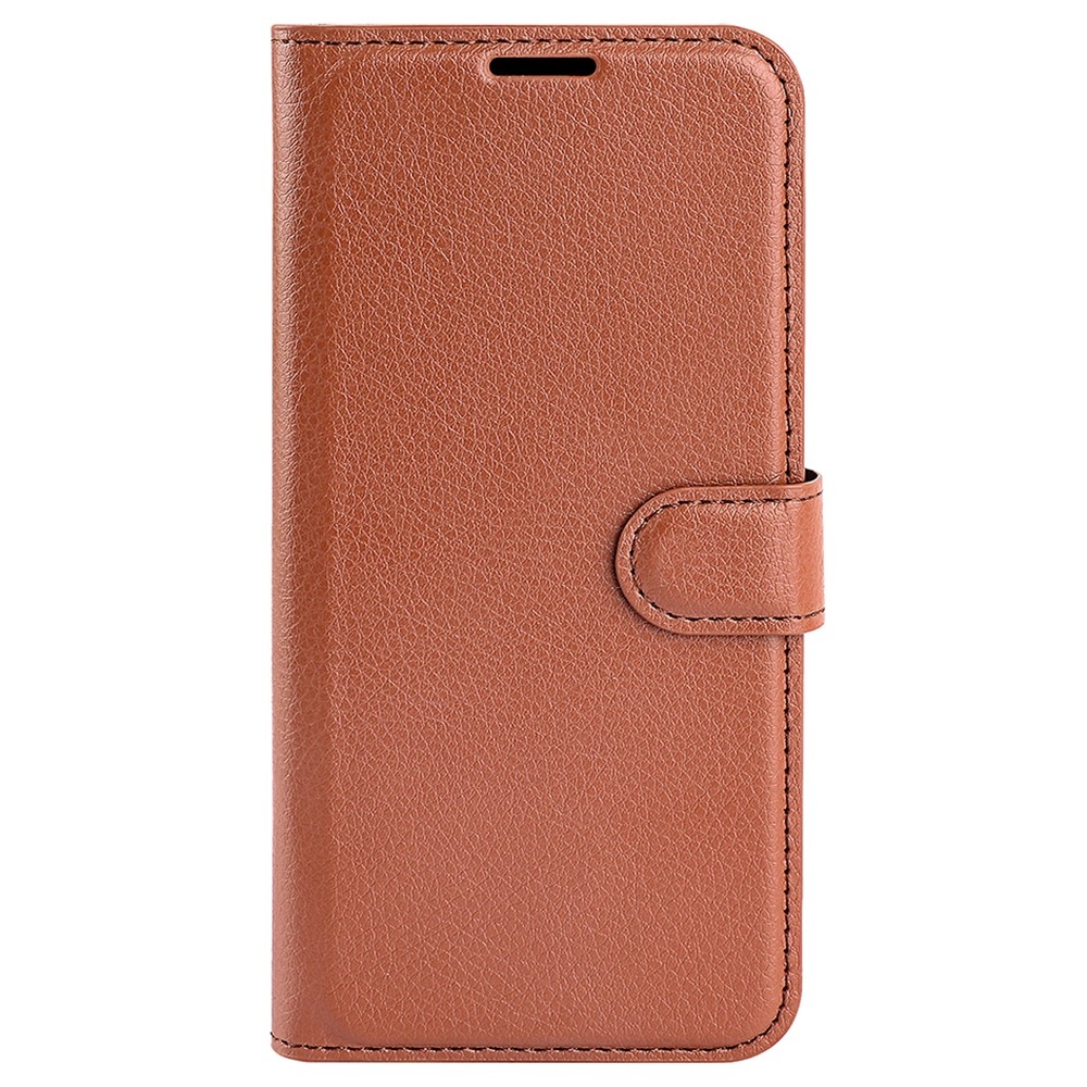 Litchi knížkové pouzdro na Xiaomi Redmi Note 13 5G - hnědé