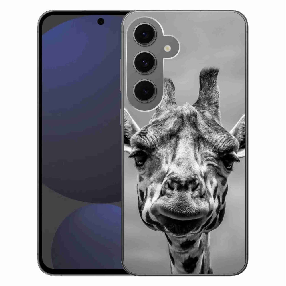 Gelový kryt mmCase na Samsung Galaxy S24 FE - černobílá žirafa