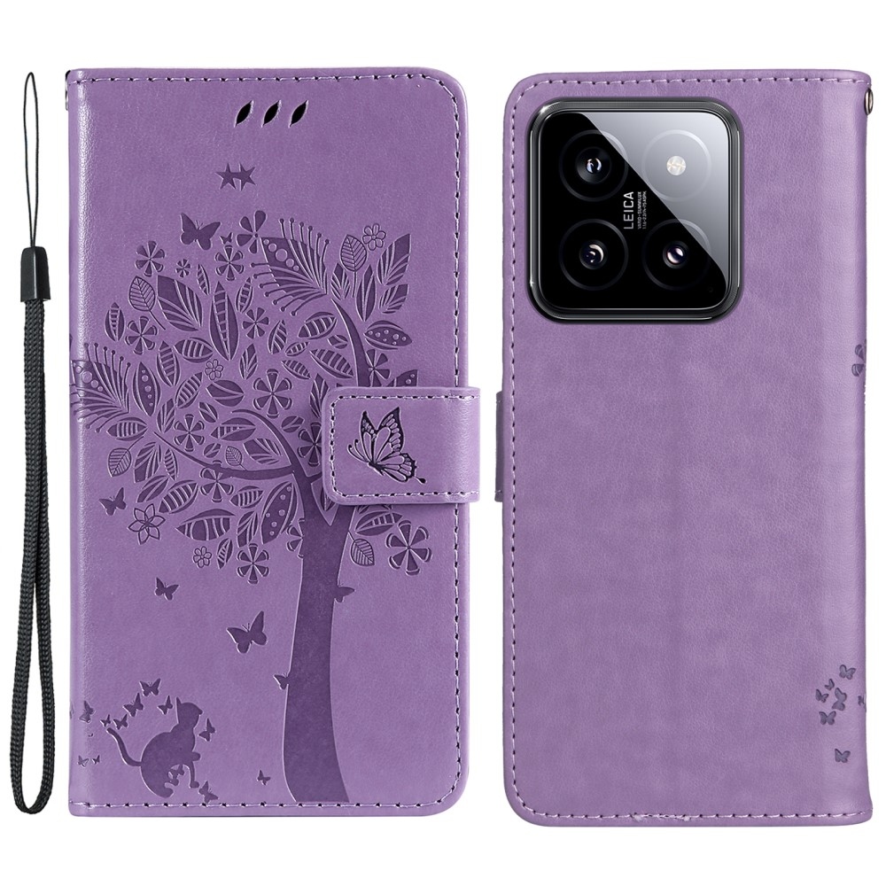 Trees knížkové pouzdro na Xiaomi 14 - světlefialové