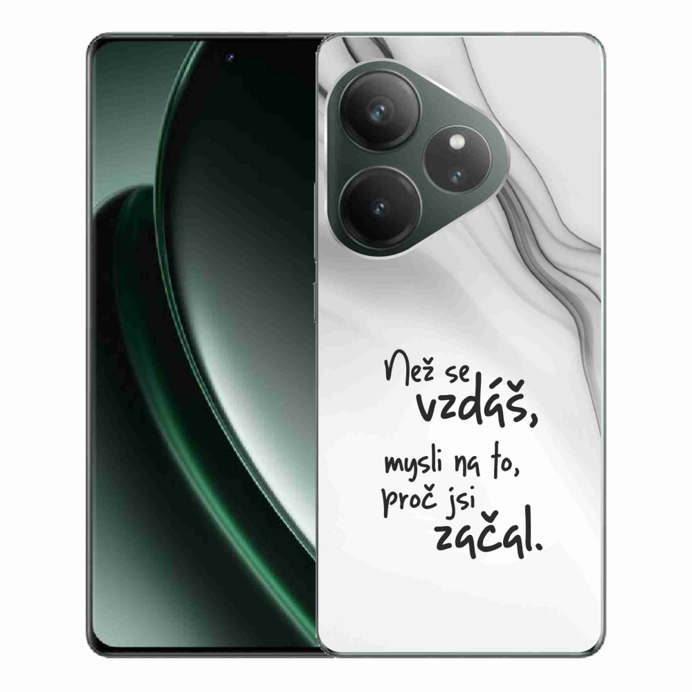 Gelový kryt mmCase na Realme GT 6 5G/GT 6T 5G - citát 2 bílé pozadí
