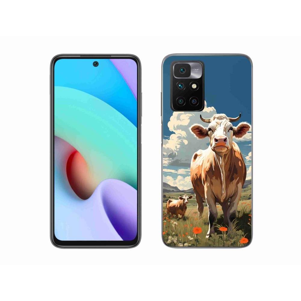 Gelový kryt mmCase na Xiaomi Redmi 10/Redmi 10 (2022) - krávy na louce