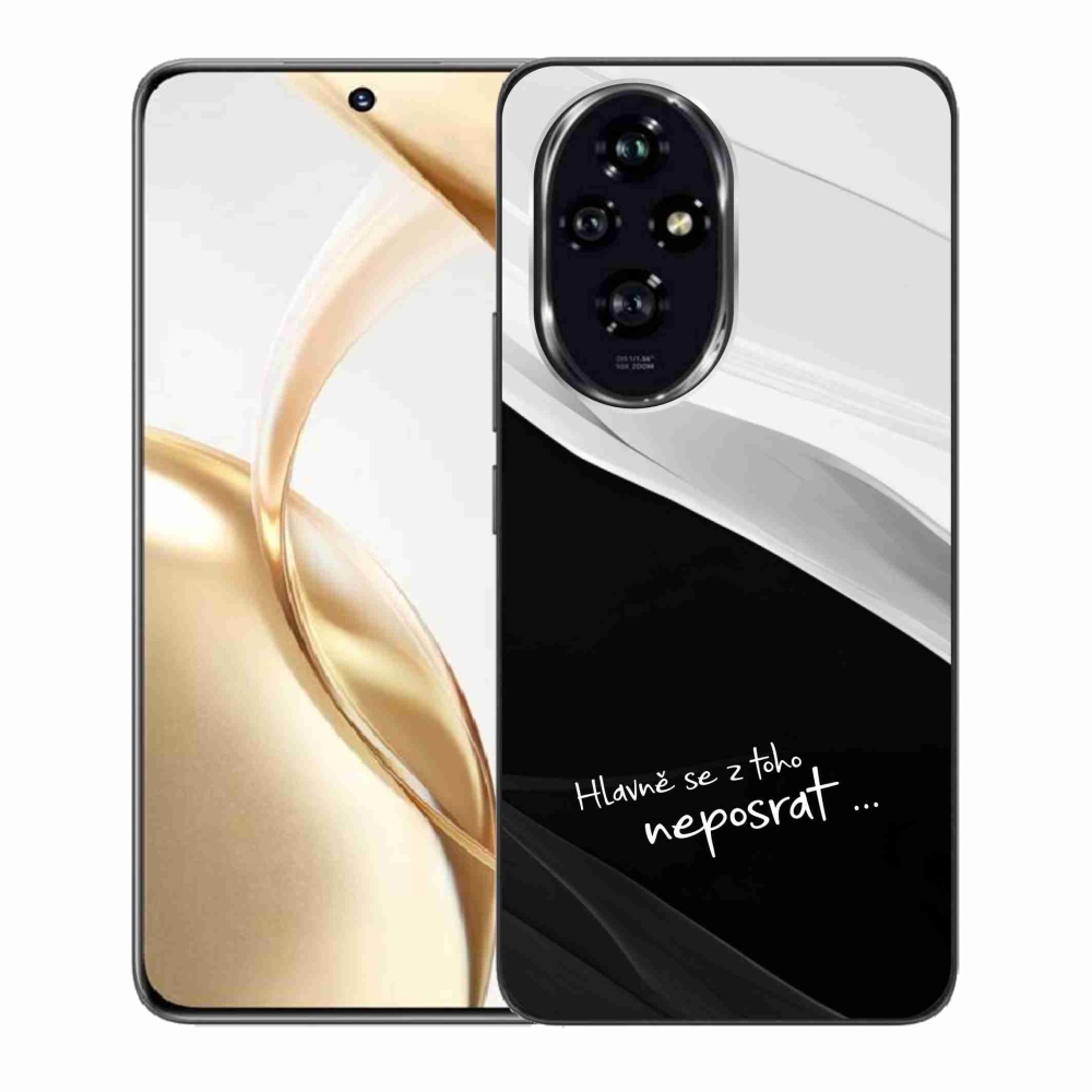 Gelový kryt mmCase na Honor 200 5G - vtipný text 13 černobílé pozadí