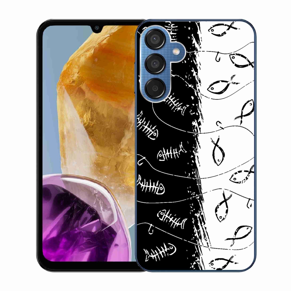 Gelový kryt mmCase na Samsung Galaxy M15 5G - kostry a rybky