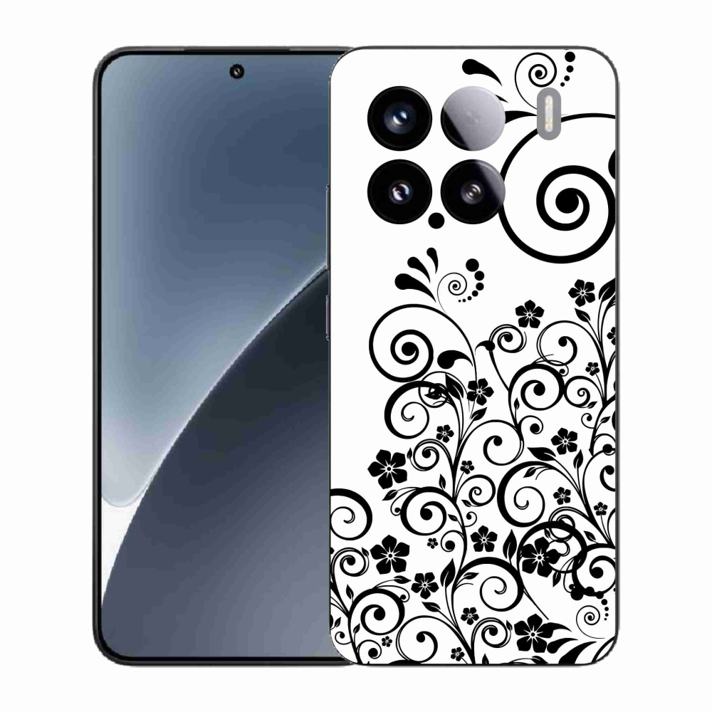 Gelový kryt mmCase na Xiaomi 15 - černobílé květinové vzory