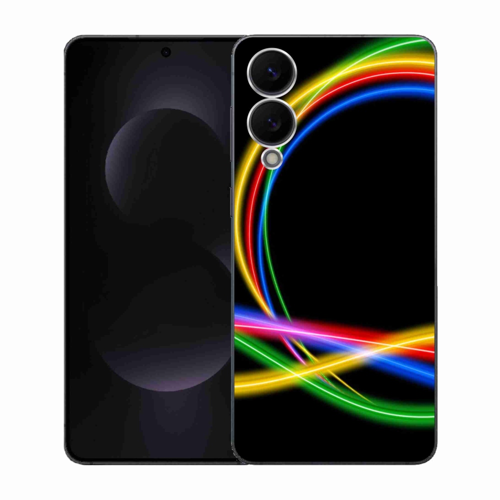 Gelový kryt mmCase na Samsung Galaxy S25 Edge - neonové kruhy