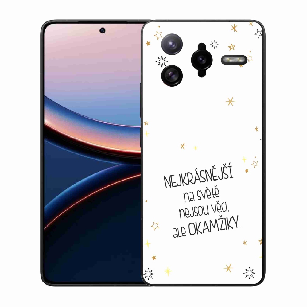 Gelový kryt mmCase na Xiaomi Poco F7 Ultra - citát 4 bílé pozadí