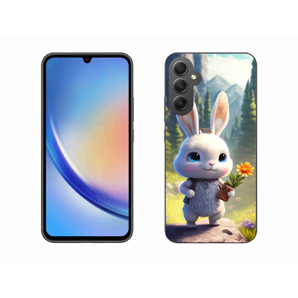 Gelový kryt mmCase na Samsung Galaxy A34 5G - roztomilý králíček