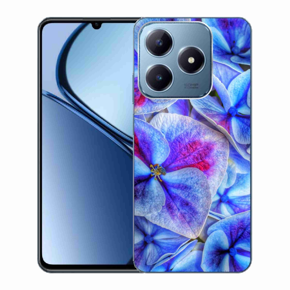 Gelový kryt mmCase na Realme C63 - modré květy 1