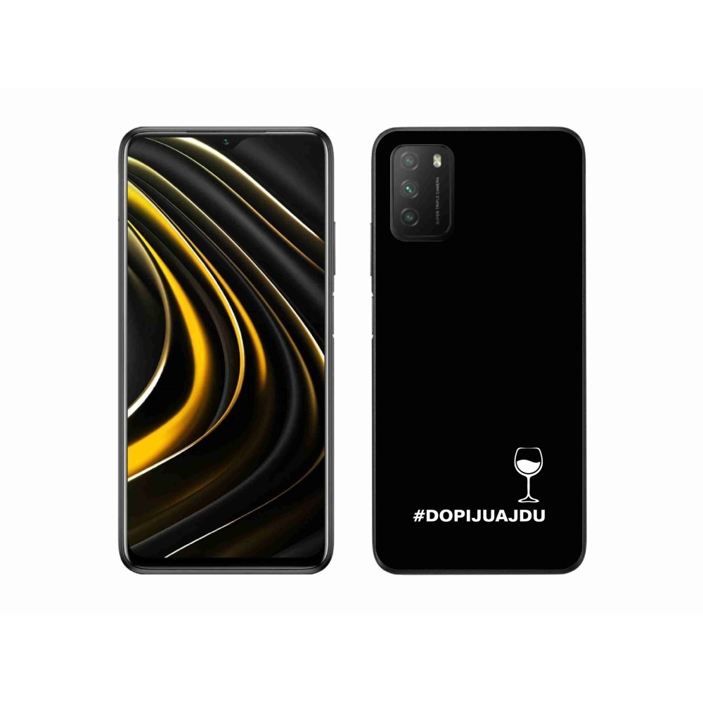 Gelový kryt mmCase na Xiaomi Poco M3 - vinný motiv černé pozadí