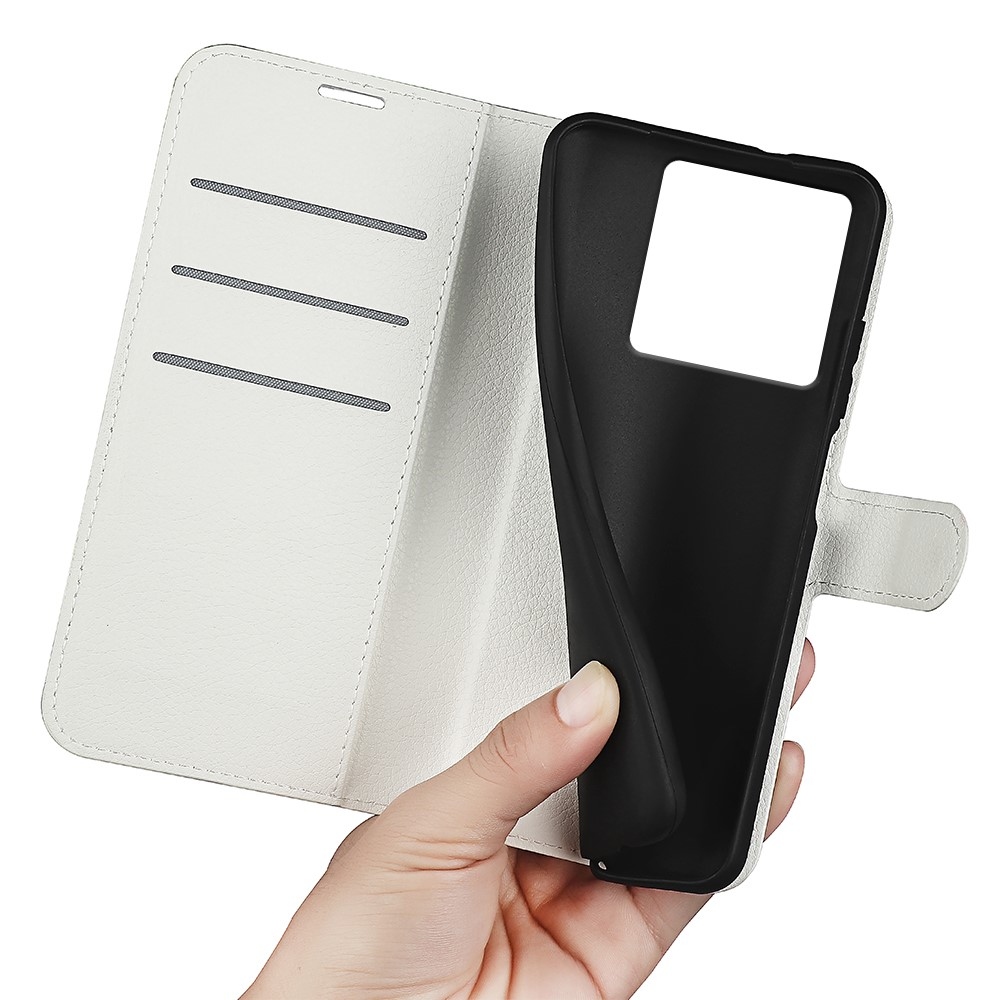 Litchi knížkové pouzdro na Xiaomi 13T/13T Pro - bílé