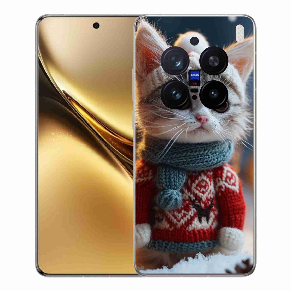 Gelový kryt mmCase na Vivo X200 Pro 5G - kotě ve svetru