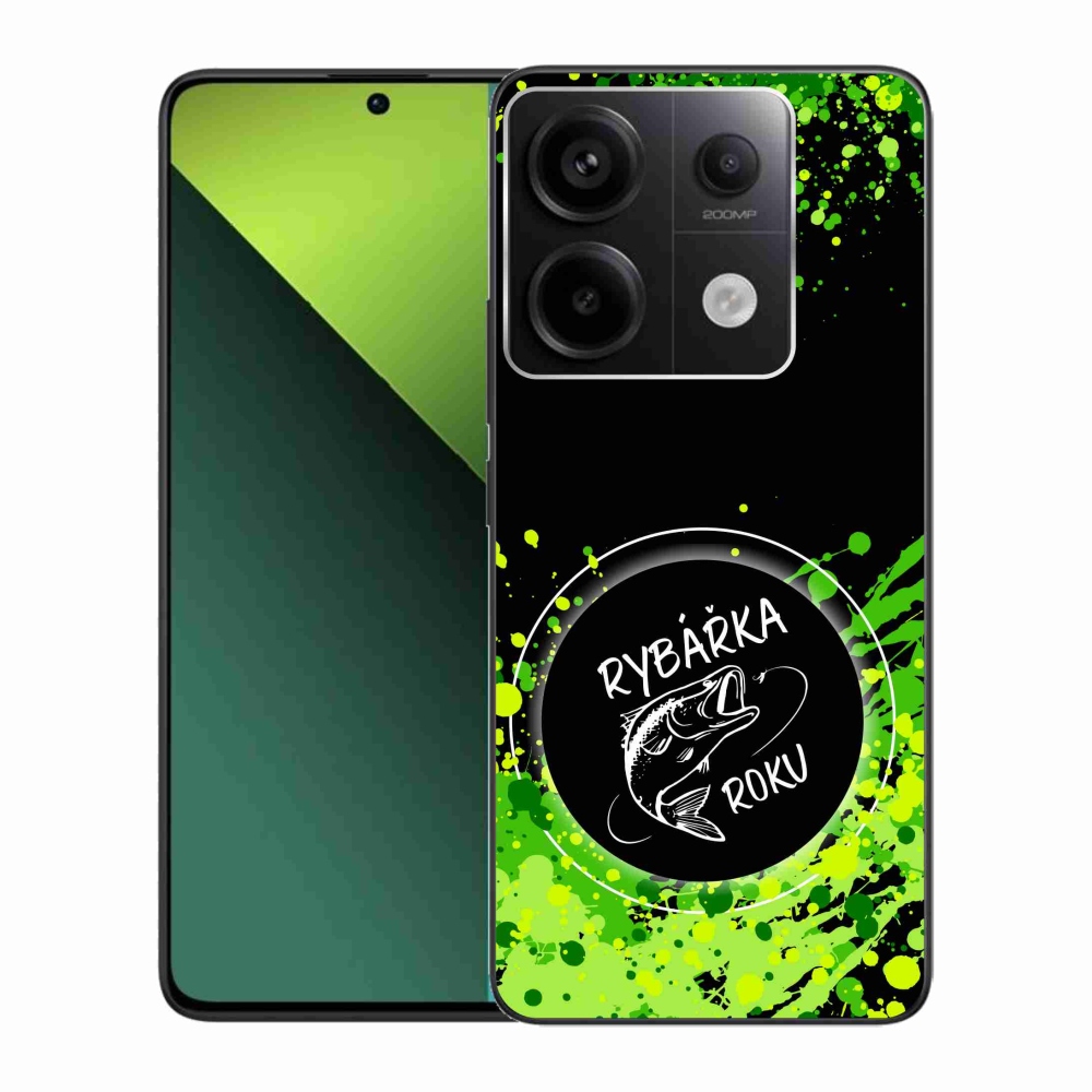 Gelový kryt mmCase na Xiaomi Redmi Note 13 Pro 5G/Poco X6 5G - rybářka roku černé pozadí