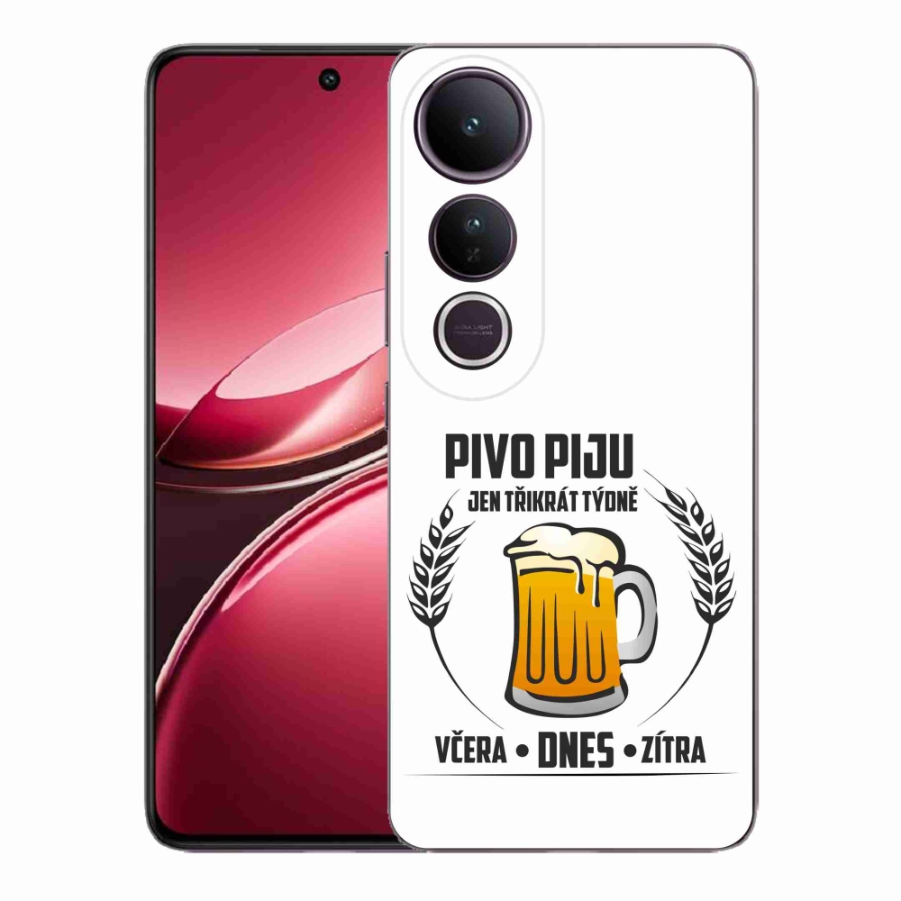 Gelový kryt mmCase na Vivo V50 Lite 4G/5G - pivní motiv bílé pozadí