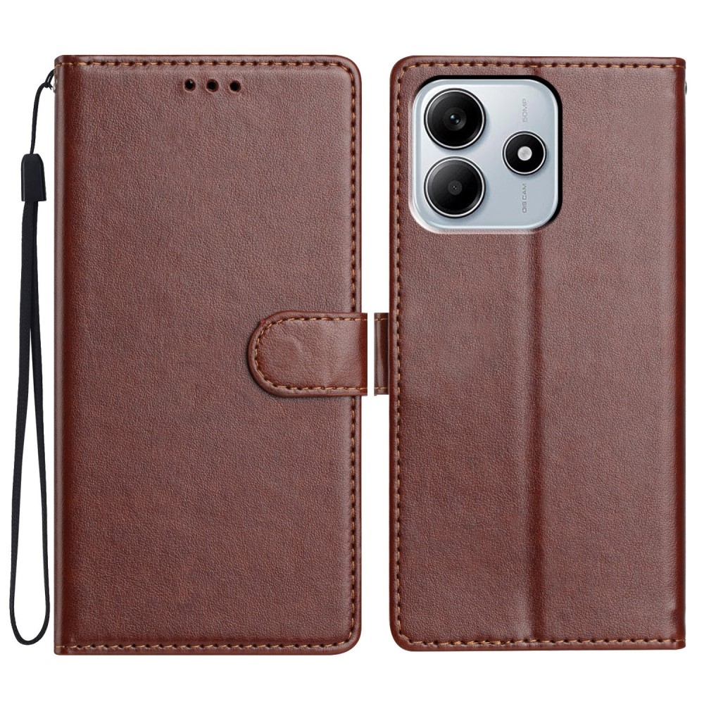 Clots knížkové pouzdro na Xiaomi Redmi Note 14 5G - hnědé