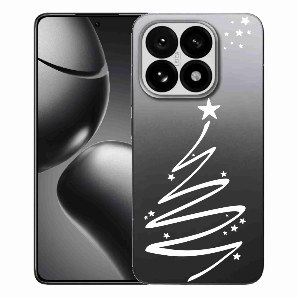 Gelový kryt mmCase na Xiaomi 15T - bílý stromeček na průhledném pozadí