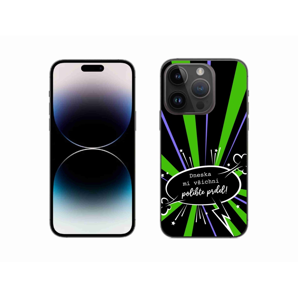 Gelový kryt mmCase na iPhone 14 Pro 6.1 - vtipný text 15 černé pozadí