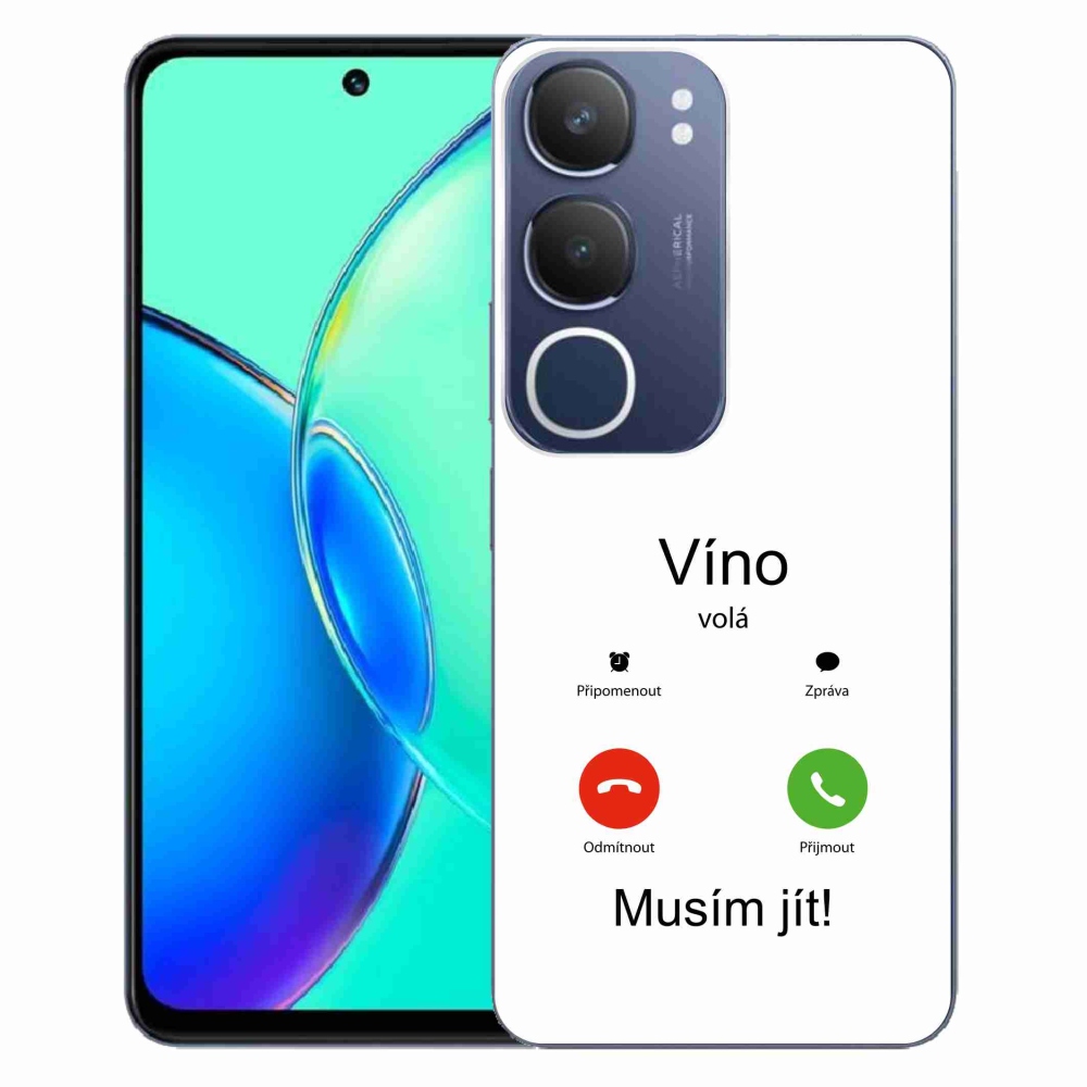 Gelový kryt mmCase na Vivo Y19s - víno volá bílé pozadí