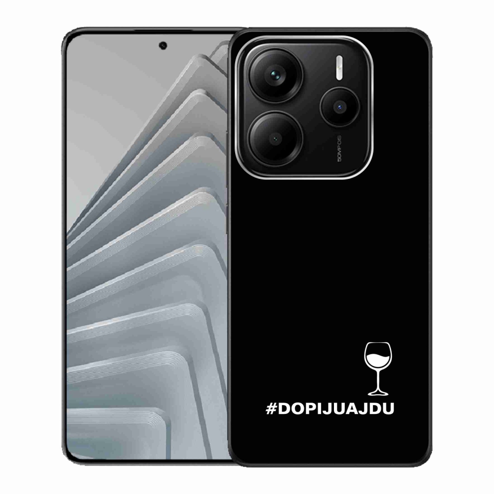 Gelový kryt mmCase na Xiaomi Redmi Note 14 5G - vinný motiv černé pozadí