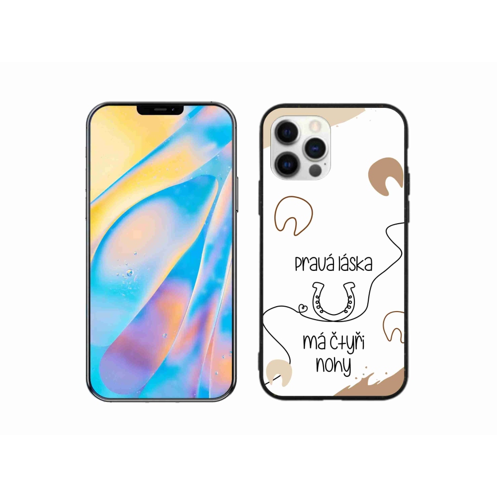 Gelový kryt mmCase na iPhone 12 - koňský motiv bílé pozadí