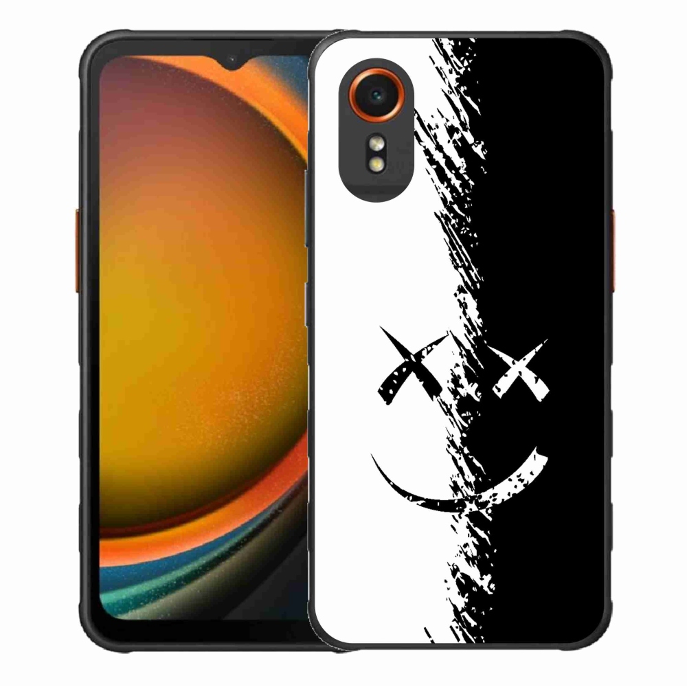 Gelový kryt mmCase na Samsung Galaxy Xcover 7 - černobílý smajlík