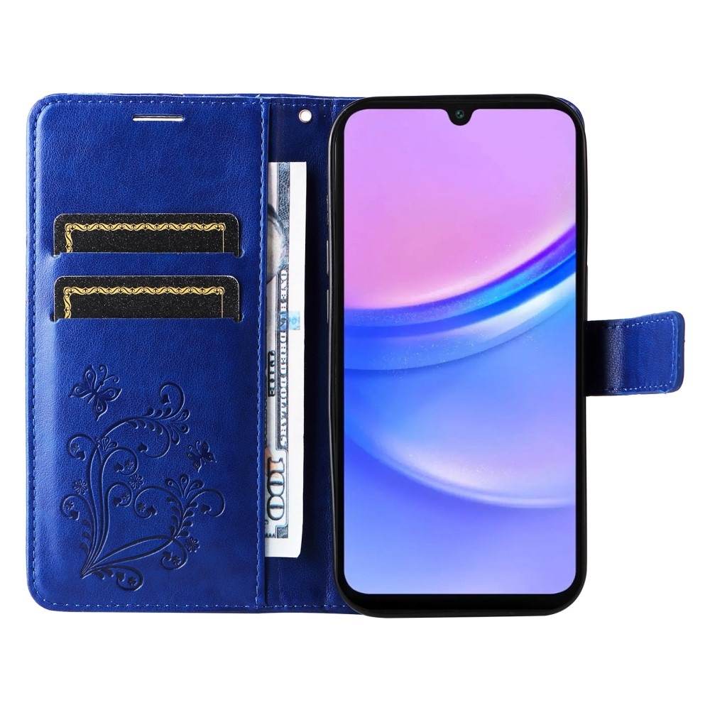 Big Butterfly knížkové pouzdro na Samsung Galaxy A16 4G/5G/A26 5G - modré