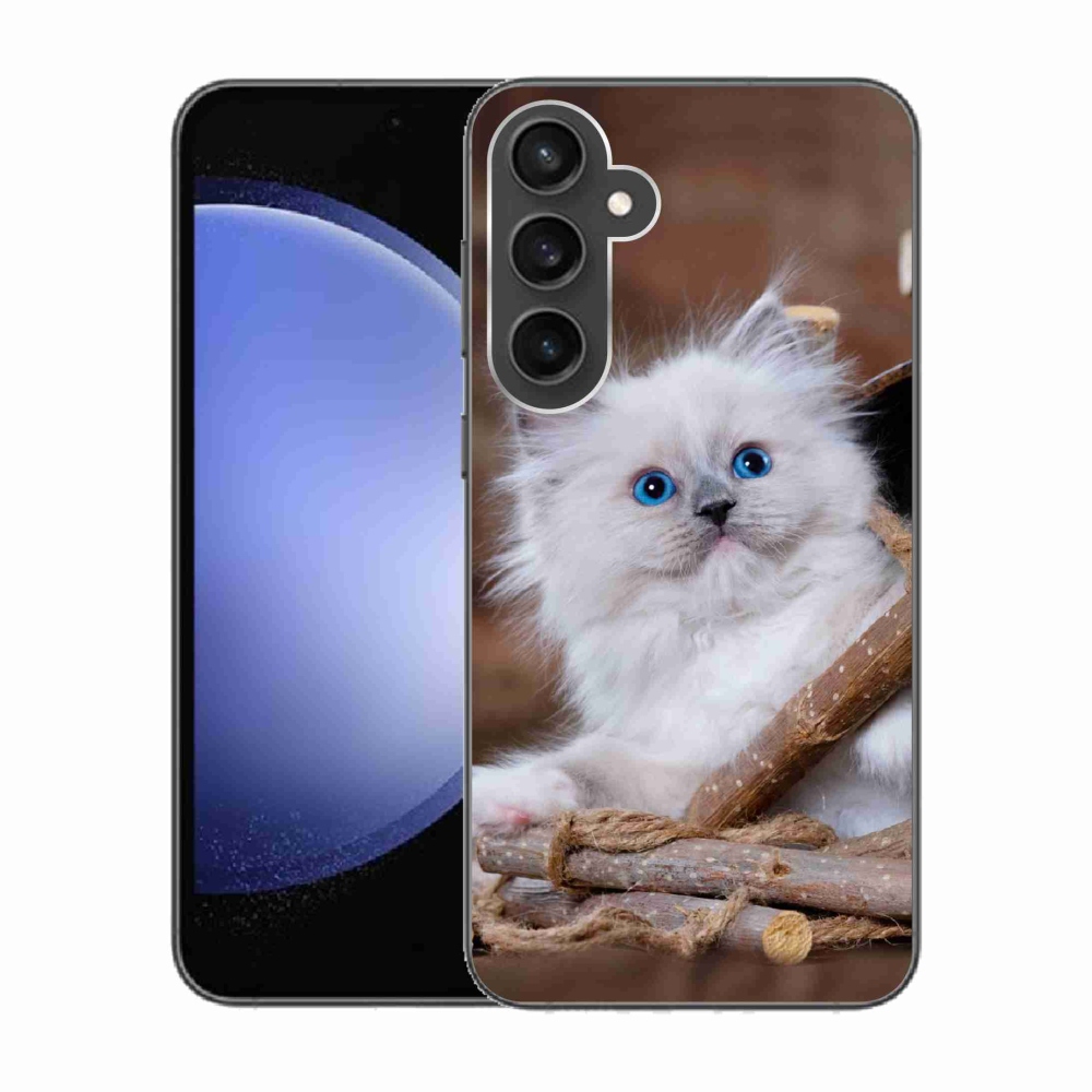 Gelový kryt mmCase na Samsung Galaxy S23 FE - bílé kotě