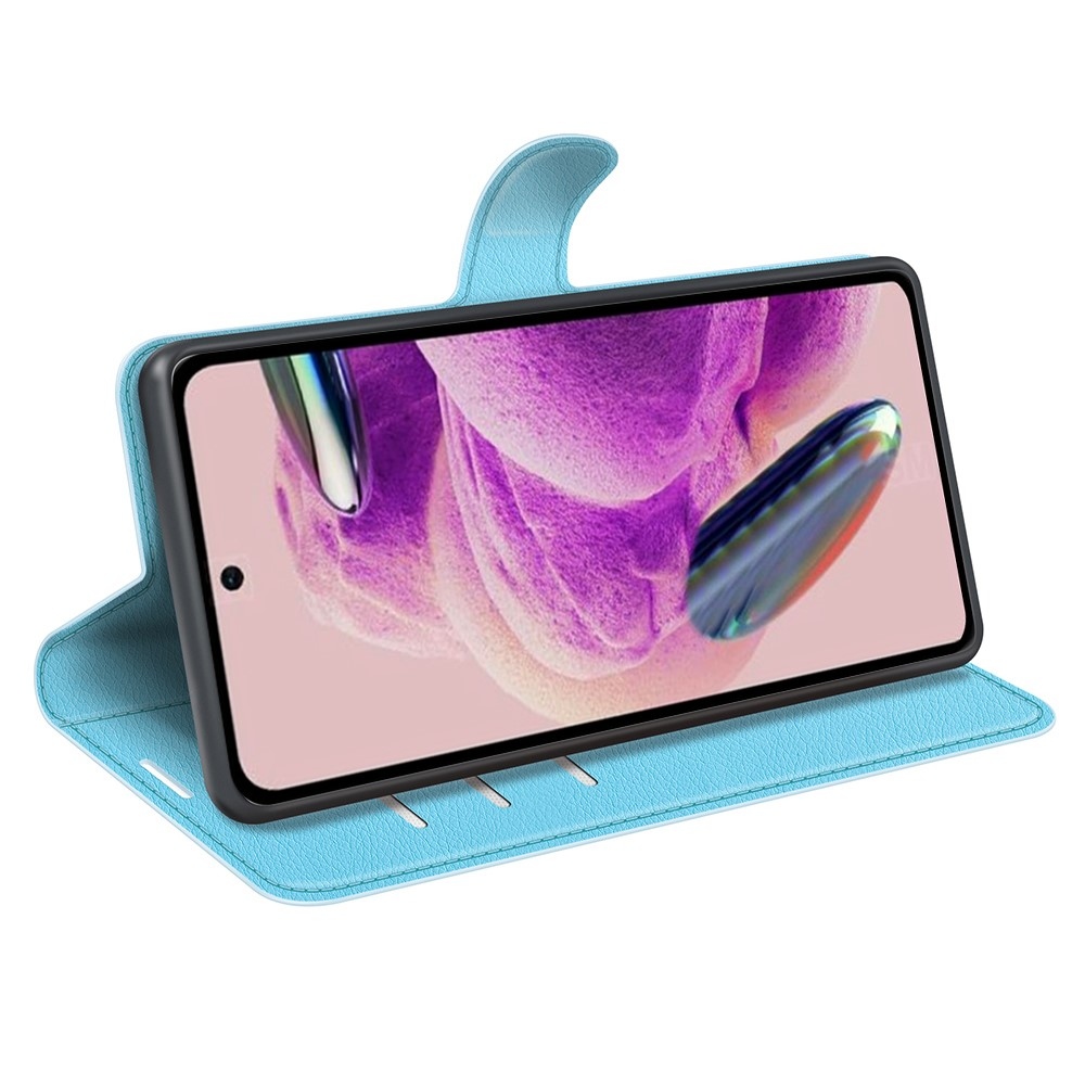 Litchi knížkové pouzdro na Xiaomi Redmi Note 12S - modré